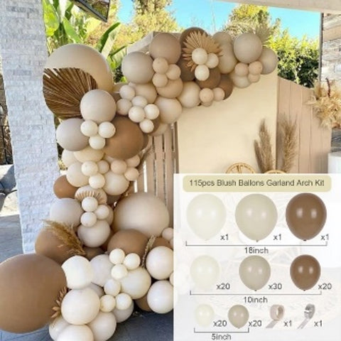 Beige Chocolate Colour Theme Balloon garland Arch Kit