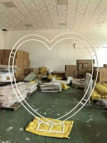 Double Rod Backdrop Arch stand Heart Shape