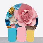 Backdrop and Plinths Cover- Pink Blue Art