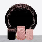 Backdrop and Plinths Cover- Pink Black Glitter