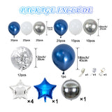 Balloon Garland Kit- Dark blue white silver balloons (Copy)