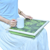 Green Leaves Bean Bag Lap Tray - Perfect for TV Dinners & Breakfast in Bed