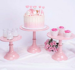 3 Pcs Cake Stands- Light Pink