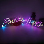 Neon Sign - Multi Coloured Happy Birthday