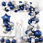 Balloon Garland Kit- Dark blue white silver balloons (Copy)