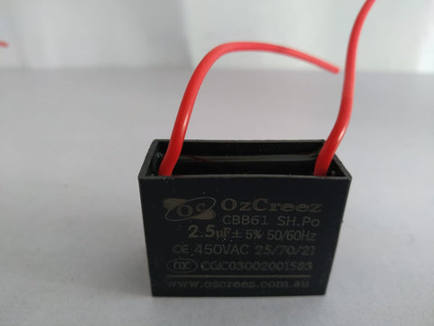 2.5uF 450VAC CBB61 Fan Starting Capacitor for Ceiling Exhust Hood Washing Machine