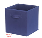 Foldable Storage Cubes - Plain Navy Blue (23x23x23cm)