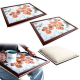 Bean Bag Lap Tray Table TV Dinner Stable Table Breakfast Serving Tray Laptray - Design # Orange Art