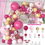 Pink Balloon Garland Arch Kit Butterfly Stickers