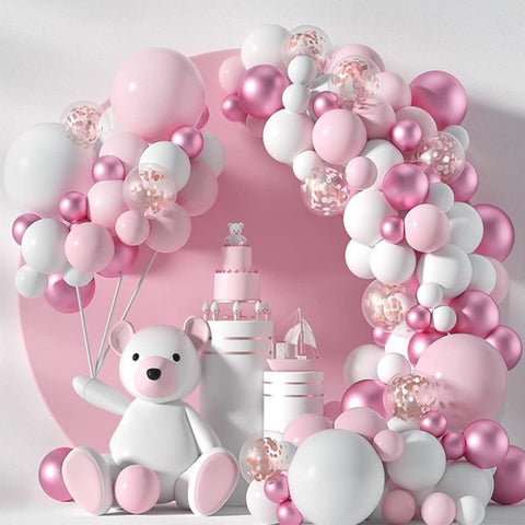 Pink Balloon Garland Arch Kit Butterfly Stickers