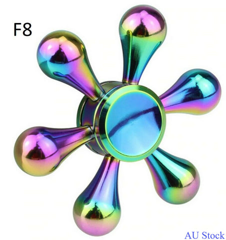 Rainbow Holo High Quality Metal 6 Arm Hand Spinner