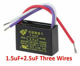 CBB61 1uF+2uF, 1.5uF+2.5uF, 1.5uF+3uF Three 3 Wires and Five 5 Wires 250V Capacitor for Fan / Celing Fan Regulator